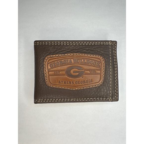 Georgia Other - Georgia Bulldogs Brown Leather Wallet & Money Clip - Athens, GA Edition